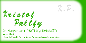 kristof pallfy business card